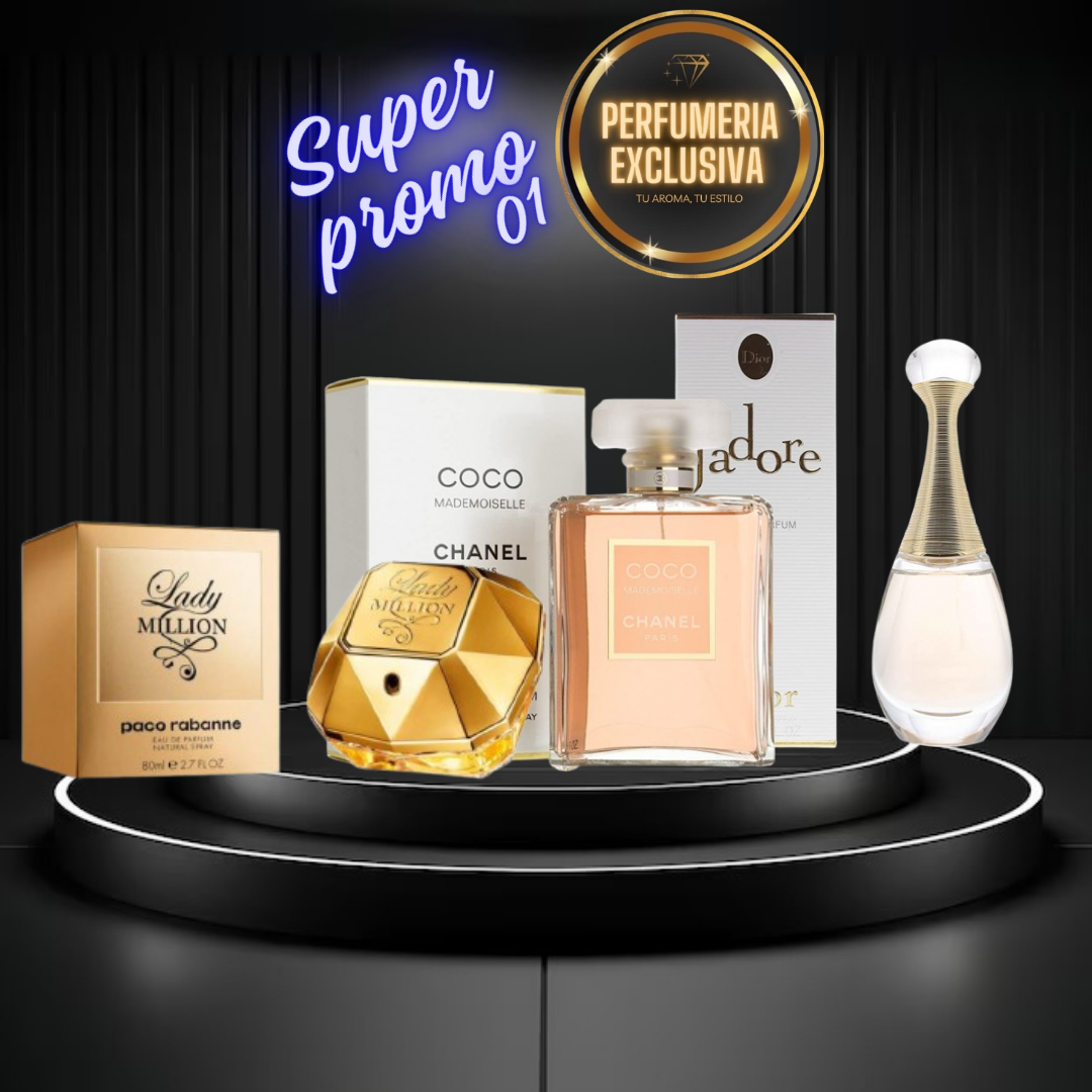 Lady million+coco Chanel+jadore +perfum